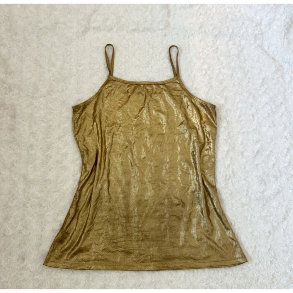 y2k gold metallic cami